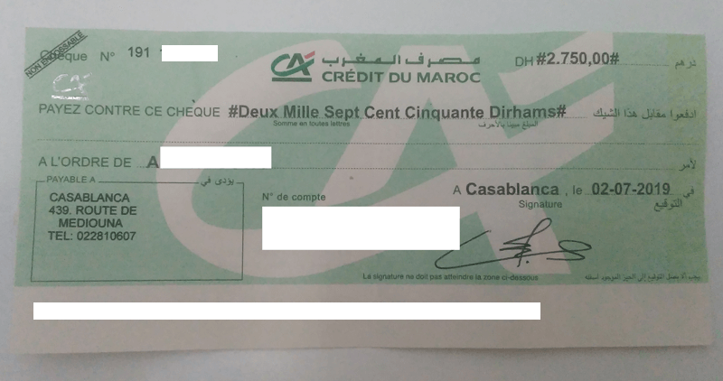 impression chéques et effets maroc